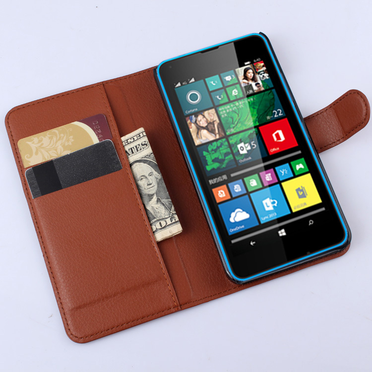 2015 New arrival With Stand Holder Luxury flip pu leather Case For Nokia Lumia 640 Wallet