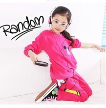 Kids girls clothing sets children s suit shirt pants 2pcs autumn models girls suit new sports