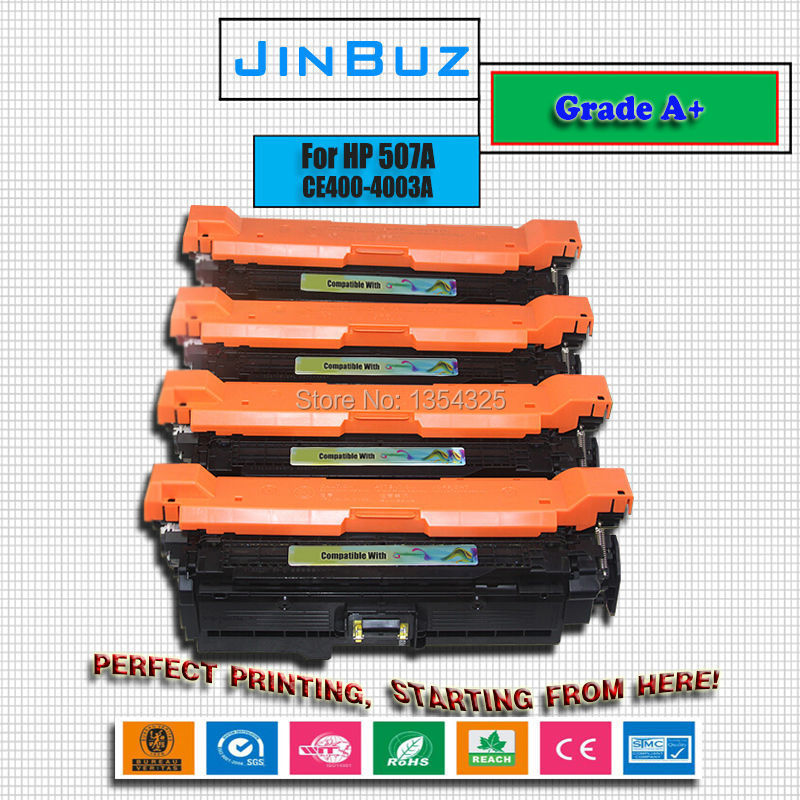 4PC Lot Compatible For HP LaserJet Enterprise M551 Color toner cartridge For HP 507A CE400A CE401A