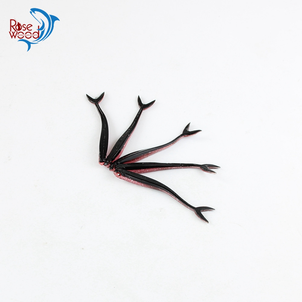 100pcsLot 8cm 1.7g Rosewood Fishing Lure Soft Baits Isca Artificial Pesca Rubber Soft Lure Fishing Wobblers Carp Fishing Lures (3)