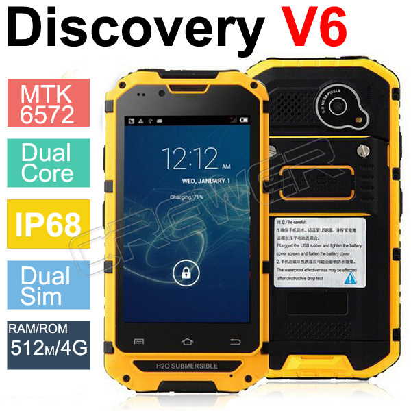 Original Android Phone Discovery V6 MTK6572 Dual Core 4 0 HD Screen 512MB RAM 4GB ROM
