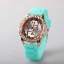 Fashion Brand Quartz Watches Women Rhinestone Wristwatch 2016 Casual Candy Jelly Silicone Dress Watches For Ladies Clock Relojes