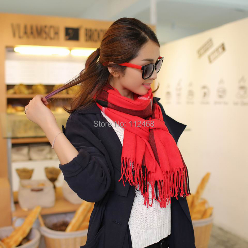 Popular style Classic Design Cashmere Copy Woman Winter Warm Check scarves WJ 209