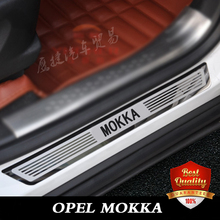 Free shipping High Quality Stainless Stee Door Sill Scuff Plate fit for OPEL MOKKA 2012-2015 dual tone door sills