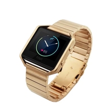 Luxury 23mm Stainless Steel Watchbands For Fitbit Blaze Smart Fitness Tracker Watch Strap 23mm Link Bracelet
