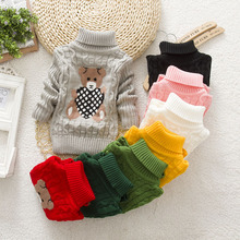 Winter brand sweater children cartoon wool cotton long sleeve pull hiver fille infant turtlenecks for girls pullover sweaters