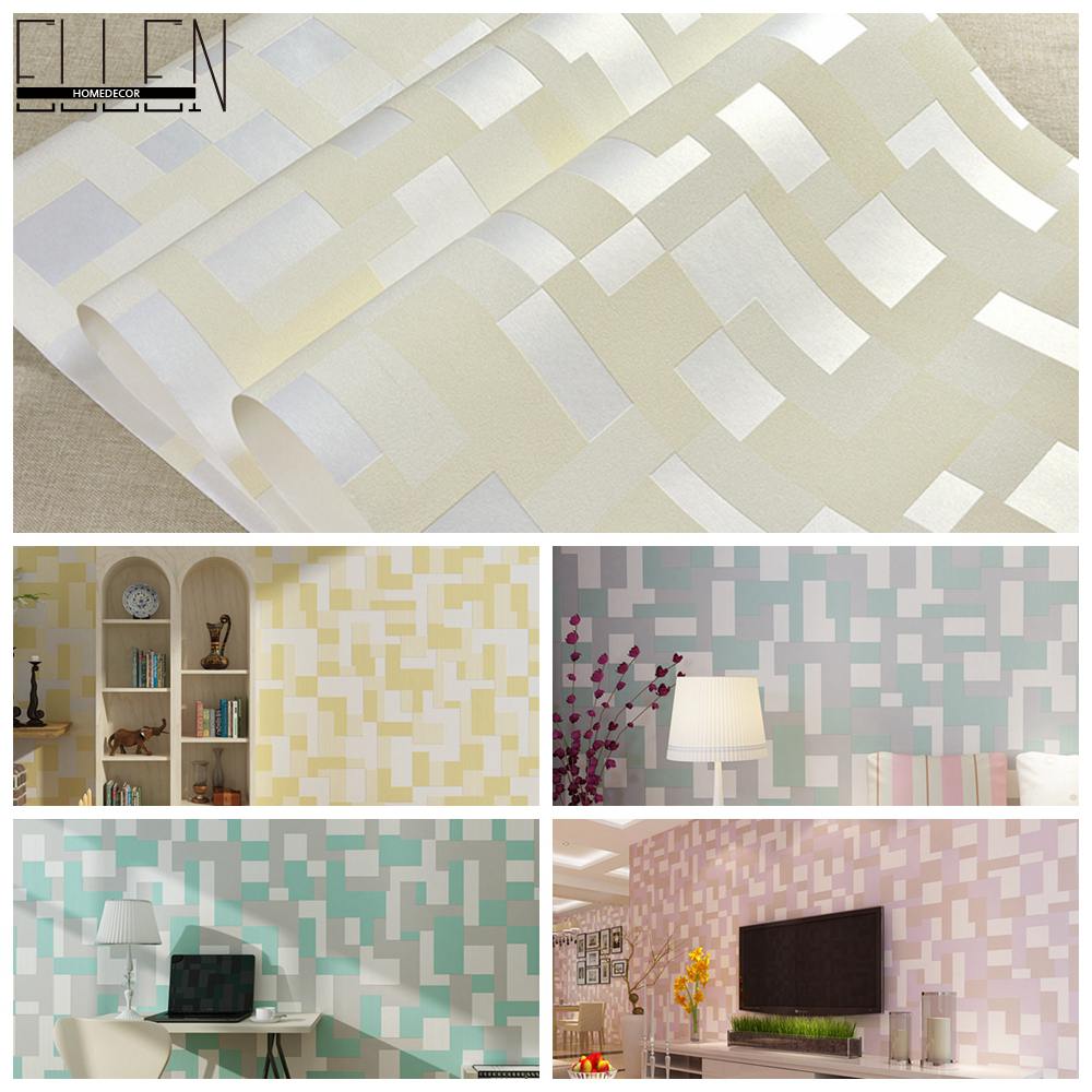 3D room wallpaper font b tartan b font wall papers home decor straw 5 colors living