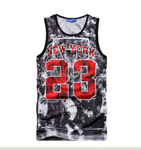 New Summer gym shark top ball game Jordan 23 | Print men basketball jersey Free shipping