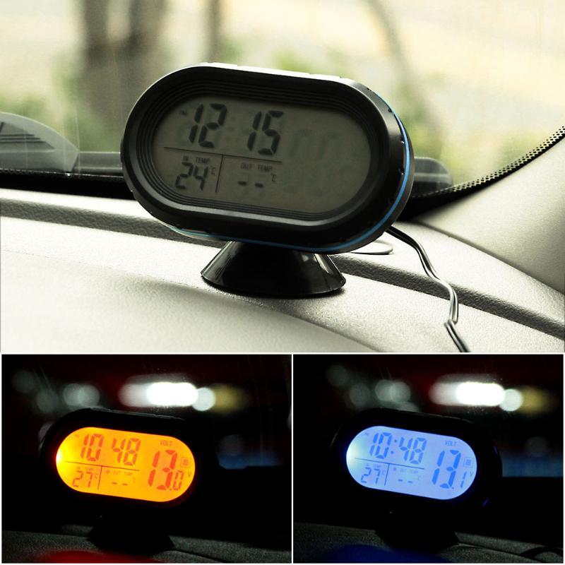 CARCHET Car Back Light Backlight Blue LED Display Clock Voltmeter Thermometer Meter