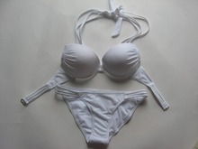 2015 halter top 2Pcs New hot swim bikinis set Bandeau Top Bottom Push Up Sexy women