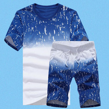 T Shirts + Shorts Summer Brand Tshirt Men Letter Printed Basketball Running Sports Set M-3XL 2016 t-shirt suit male