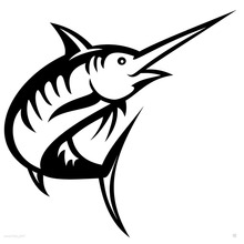 Marine Animals Tuna Swordfish Art Graphics Car Sticker for Window Bumper Aquarium Auto Door Laptop Kayak Vinyl Decal 9 Colors