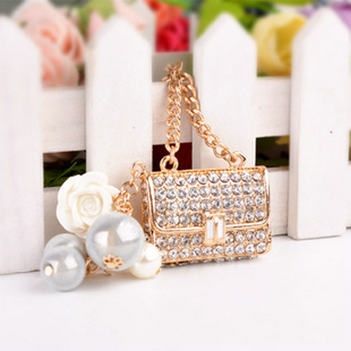 Free-shipping-Fashion-Jewelry-Purse-Handbag-Car-Keychain-Bag-Flower ...