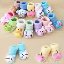 Newborn Baby Boy Girl Anti Slip Shoes Animal Cartoon Slippers Boots Socks 1QEA
