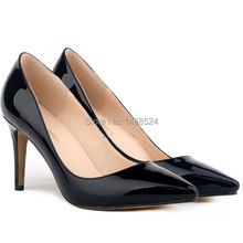 Autumn New fashion star pointed toe solid high heeles shoes nightclub women s pumps size 35