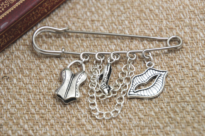 12pcs Rocky Horror Show inspired Frank N Furter themed charm with chain font b kilt b
