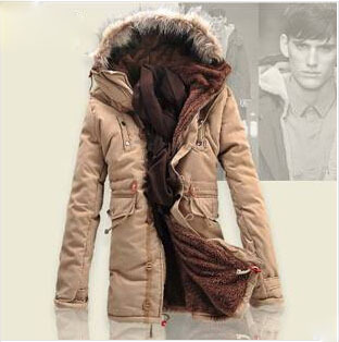Men s winter jackets New 2015 Brand Fashion Long Down Jacket Men Solid Cotton padded jackets