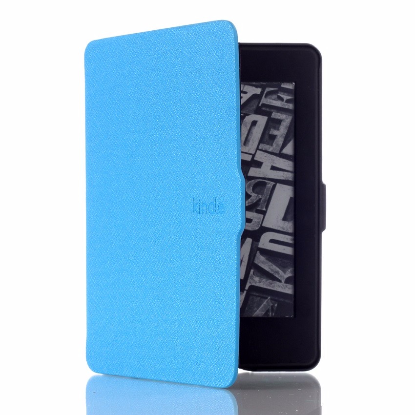 skyblue cross line PU leather kindle paperwhite 2015 cases