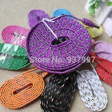 1M 2M 3M High Quality 10 Colours Flat Braided Fabic Woven 8pin USB Data Sync Charger