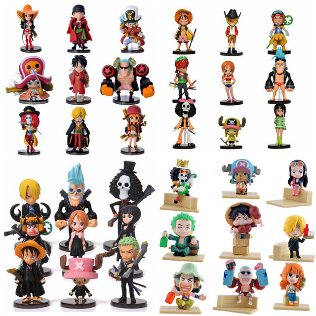 Аниме One Piece PVC Фигурки Симпатичный Мини Рисунок Игрушки Куклы Модель Коллекция Игрушек Brinquedos 9 Шт. Комплект Бесплатная Доставка