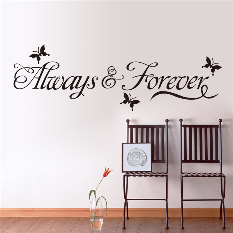 Always and Forever Bedroom Quote Decors Wall Saying Decals Quote for Home Wall Stickers Nursery Room Decor 1 SYNCHKG115496