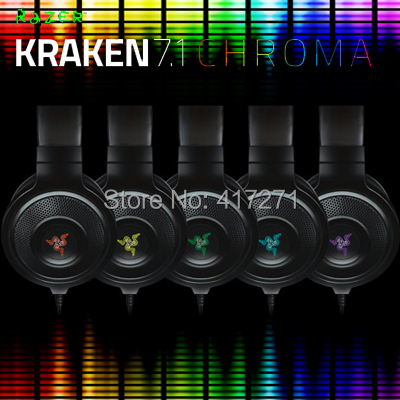 Fast & Free shipping,Razer Kraken 7.1 Chroma - Surround Sound Gaming Headset, Synapse 2.0, Brand new,Gaming Headphone