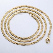 3mm 50 59 3cm Hammered Flat WHEAT Necklace Chain Yellow Gold Filled Mens Womens Chain Necklace