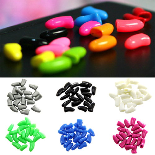 New 20Pcs Colorful Soft Pet Dog Cats Kitten Paw Claws Control Nail Caps Cover Size XS