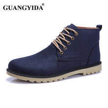 New 2016 PU Leather Men Boots Fashion Warm Cotton Brand ankle boots Shoes men for Spring Autumn Winter shoe botas hombre