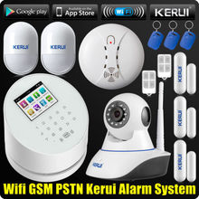 NEW KERUI W2 WI-FI GSM PSTN GSM Wifi Alarm Systems Security Home with TFT Color UI menu LCD display IP Camera Wireless somke