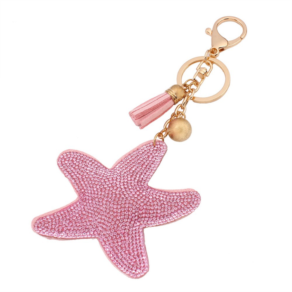 Crystal Rhinestone  Keychain Novelty Souvenir Gifts  Key Chain Key Ring Hangbag Charms Star Pendant  K0050