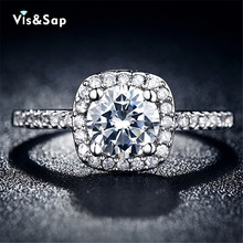 Hot sell rings brand design high quality silver plated ringsEngagement Rings cz diamond rings For Women Wedding ring VSR035