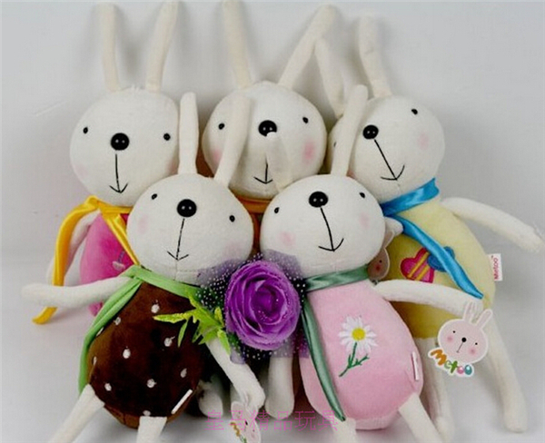 20cm 6 pcs /lot  Super Cute Metoo Dolls Rabbit Bunny Toy Stuffed animals Metoo Soft Plush Toy for Girls Gift Free shipping WL57