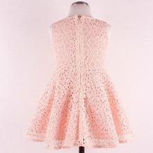 2016 Summer Girls Dress Elegant Princess Dress With Flower Fashion Lace Dress