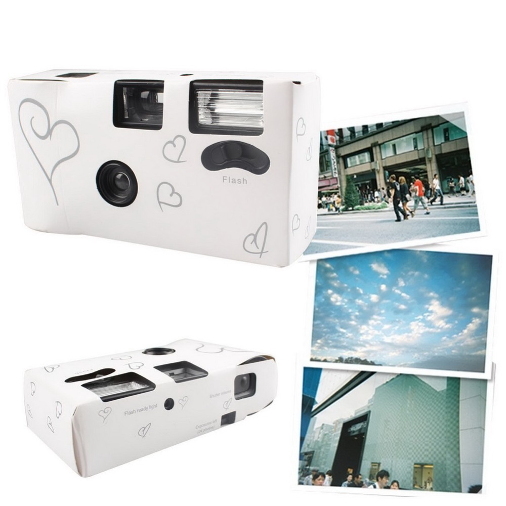 Wholesale Silver Funny Heart Disposable Wedding Bridal Cameras With