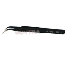 1 Black Acrylic Gel Nail Art Rhinestones Paillette Nipper Picking Tool Antistatic Curved Straight Eyebrow Tweezers