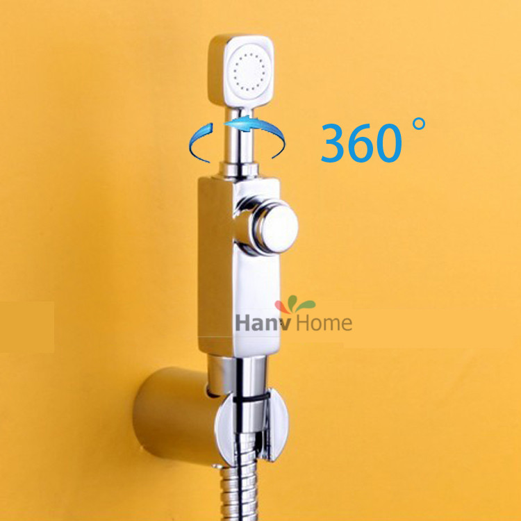 Weel Brass Toilet Bathroom Handheld Pet Diaper Sprayer Shower Bidet Spray Shattaf Rinse Douche Kit Jet Tap with Holder Hose