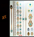 Wholesale Body Paint Glitter gold tattoo stickers Body Art Tattoo Metal temporary flash tattoos Arabic Henna