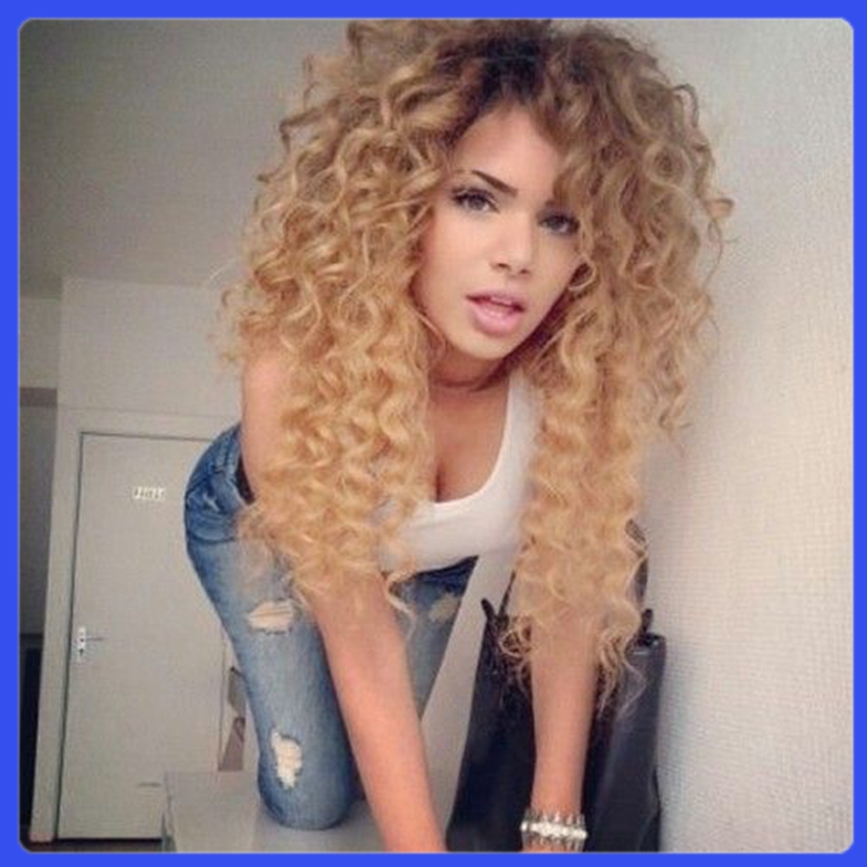 Messy curly sexy blonde