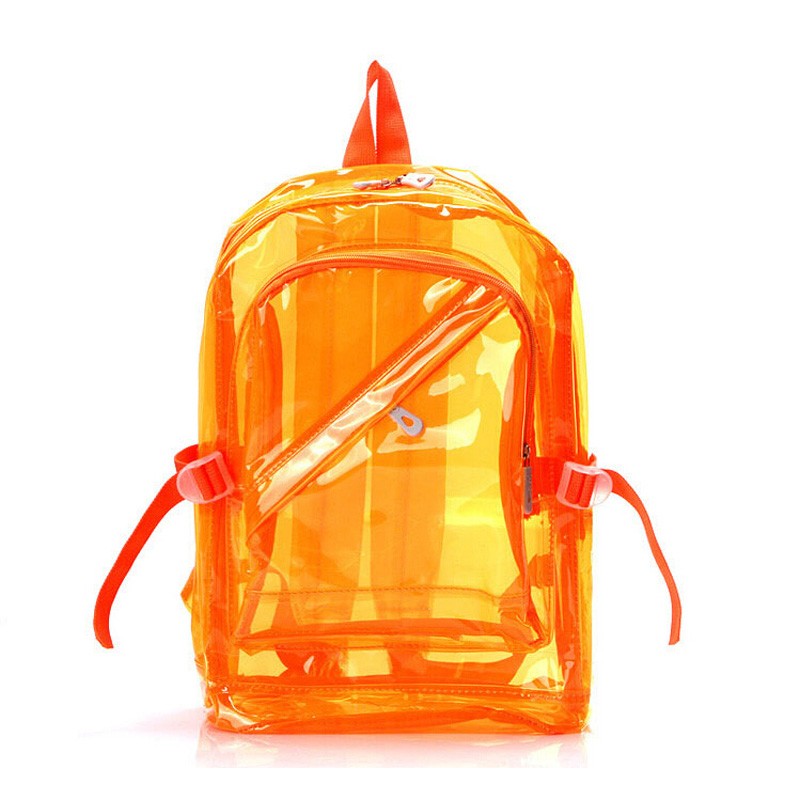 Women Jelly Backpack Summer Candy Transparent Clear Plastic Waterproof
