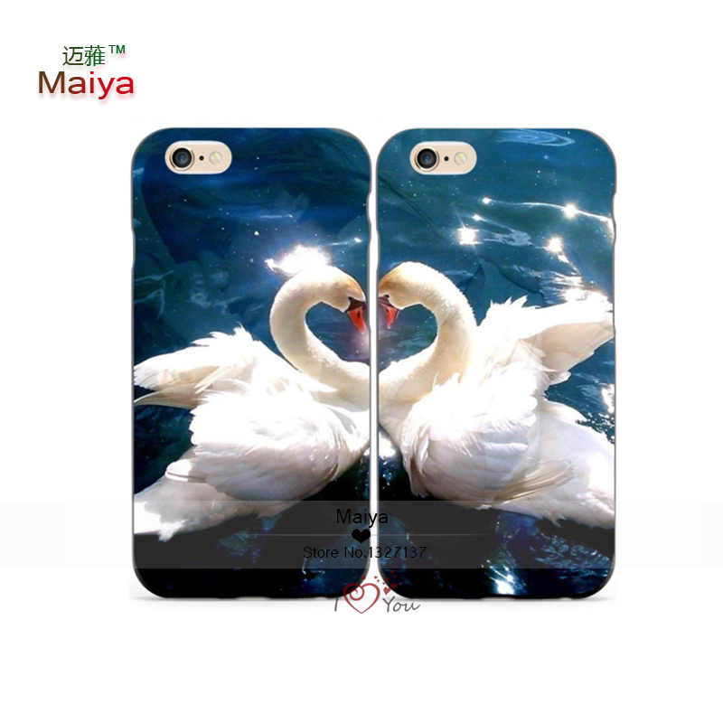 2pcs Lots Love Swan Animal Desgin Pair Lover Phone Cases For font b Iphone6 b font