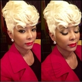 Free Shipping Short Human Hair Weave With Lace Closure Virgin Brazilian Human Hair Blonde Hair 613