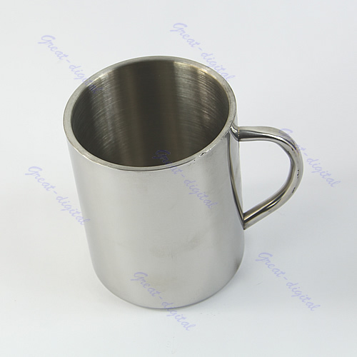 Free Shipping 450ml Stainless Steel Coffee Mug Tumbler Camping Mug Double deck Bilayer Cup