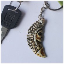 Best seller Free Shipping Fashion 10pcs/lot Wholesale New Yak Indian Carved Peace key chains