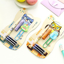 Novelty Colorful Owl Fountain Pen With Paper Clip Stationery Set Student Prize Fod