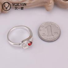 R285 Promotion Korean Elegant Imitation Ruby 925 Sterling Silver Rings For Women Wedding Engagement Ring For