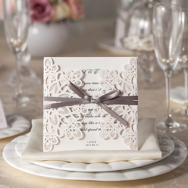 free shipping personalized laser cut white wedding invitations wishmade convite casamento event free shipping personalized laser cut white wedding invitations wishmade convite casamento event