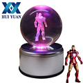 HUI YUAN 3D Iron Man Crystal Ball LED Novelty Light USB AA Battery Night Light Decoration