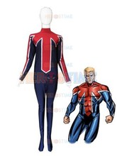 Blue & Red Captain Britain Superhero Costume Spandex halloween cosplay costumes for men zentai suit Hot sale