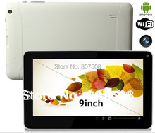9 inch capactive touchscreen Android tablet pcs, AllWinner a13 512MB/8GB with wi fi+ dual camera freeshipping
